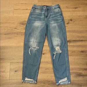 Hollister | Ultra High Rise Mom denim jeans Women’s size 5/27 distressed loose